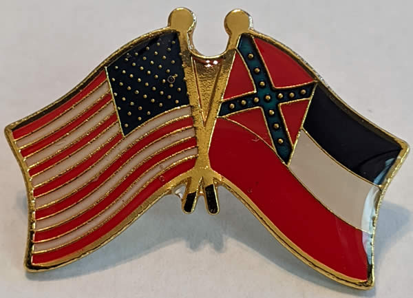 United States / Mississippi Flags Lapel Pin - Click Image to Close